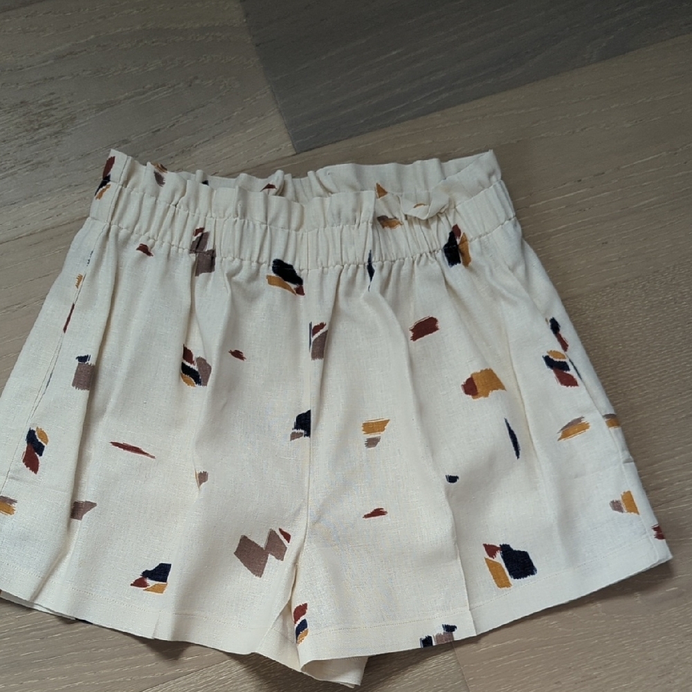 Lush Orange and Cream High Waist Shorts